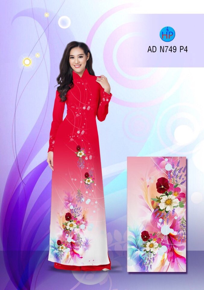 Vải áo dài hoa 3D AD N749 - Ảnh 19
