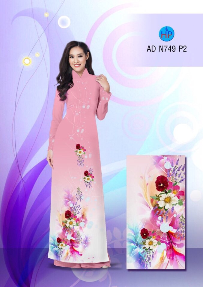 Vải áo dài hoa 3D AD N749 - Ảnh 17