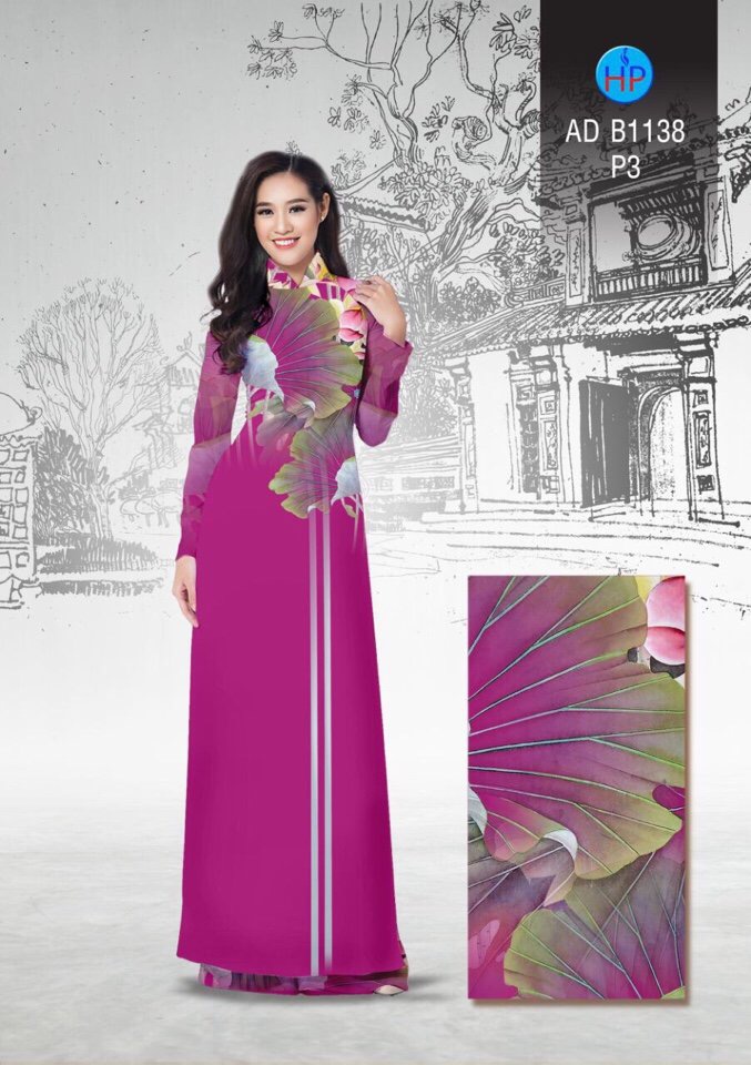 Vải áo dài hoa sen AD B1138 - Ảnh 18