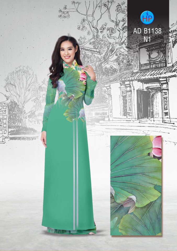 Vải áo dài hoa sen AD B1138 - Ảnh 16