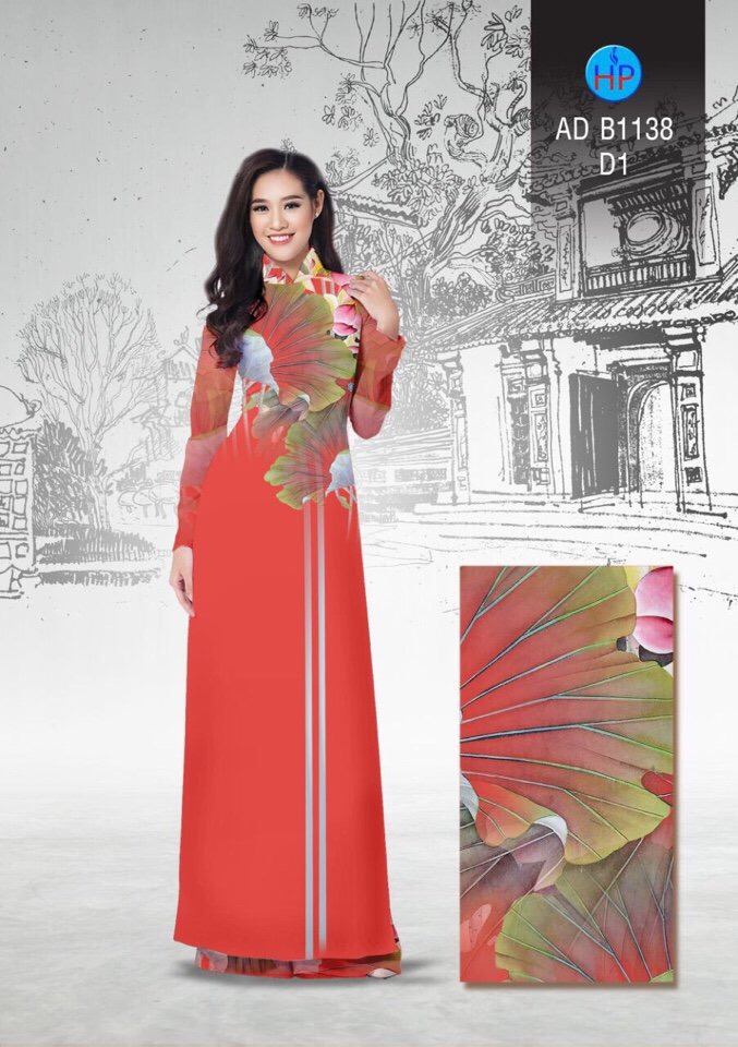 Vải áo dài hoa sen AD B1138 - Ảnh 15