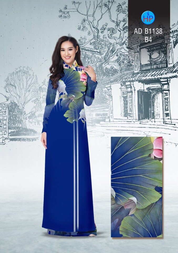 Vải áo dài hoa sen AD B1138 - Ảnh 13