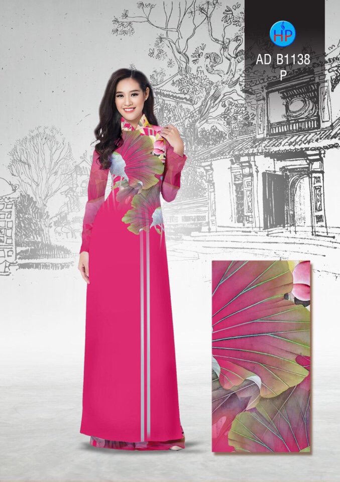 Vải áo dài hoa sen AD B1138 - Ảnh 8