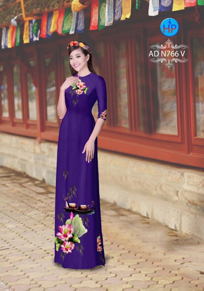 Vải áo dài hoa sen AD N766 - Ảnh 19