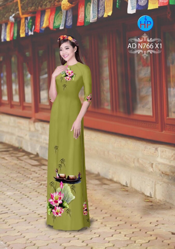Vải áo dài hoa sen AD N766 - Ảnh 13