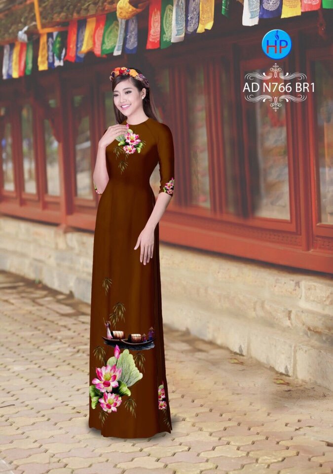 Vải áo dài hoa sen AD N766 - Ảnh 11