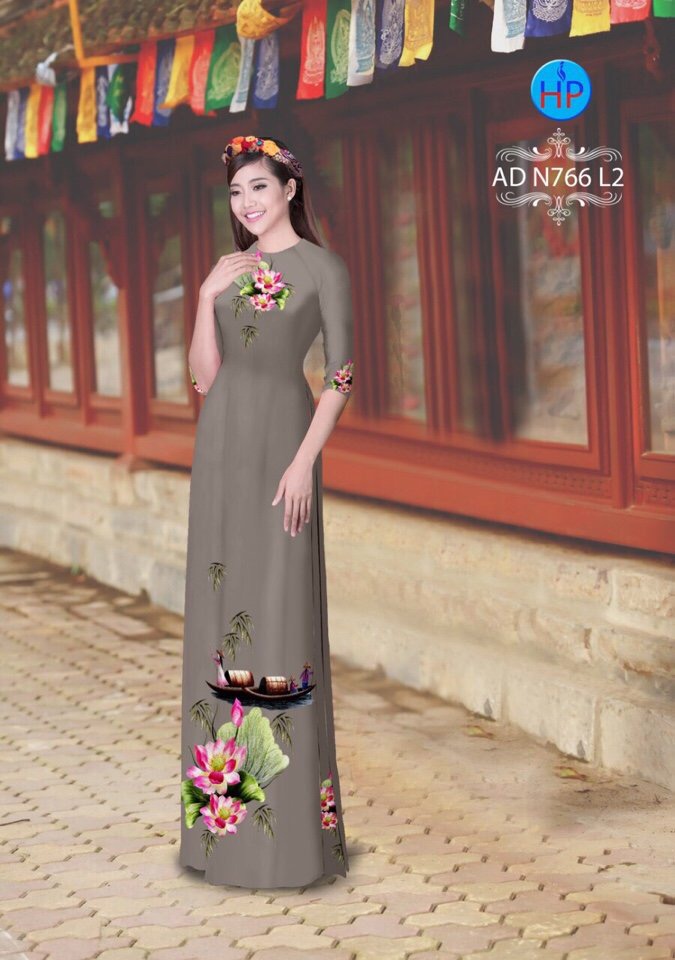Vải áo dài hoa sen AD N766 - Ảnh 7