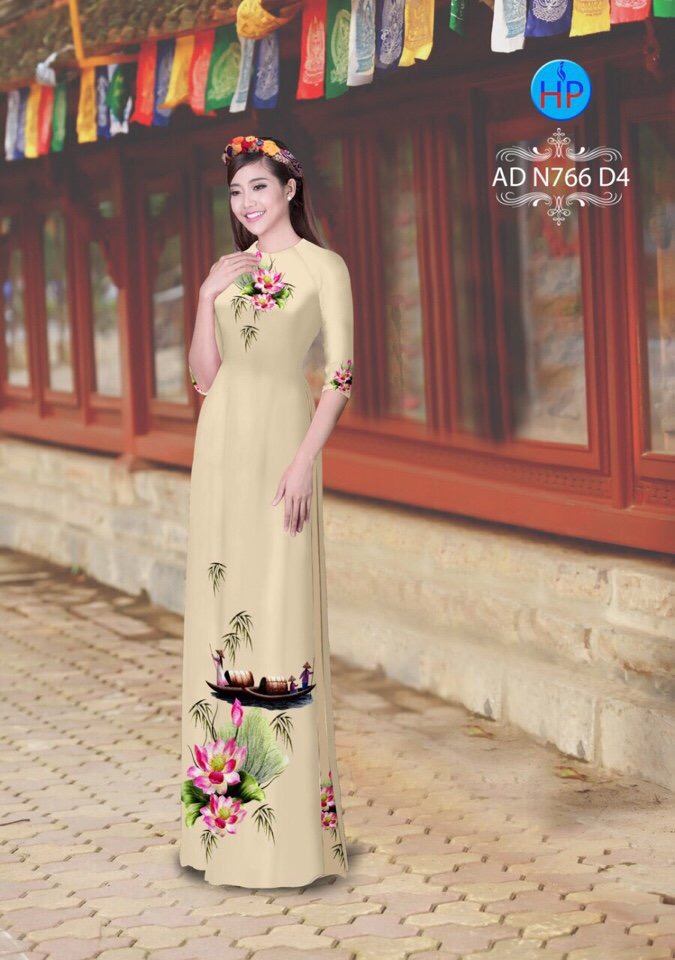 Vải áo dài hoa sen AD N766 - Ảnh 5