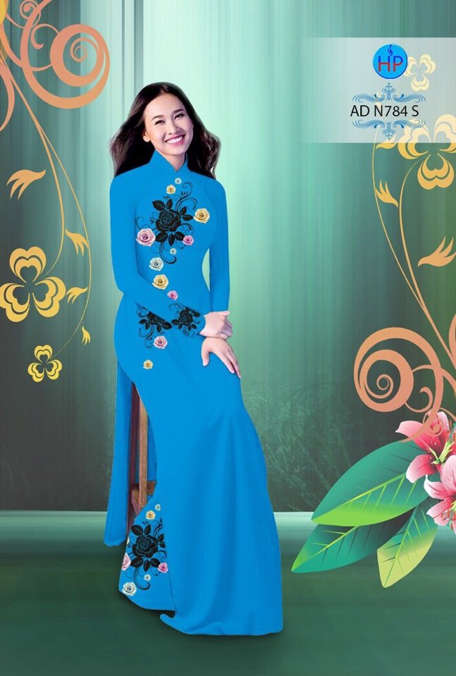 Vải áo dài hoa hồng AD N784 - Ảnh 7