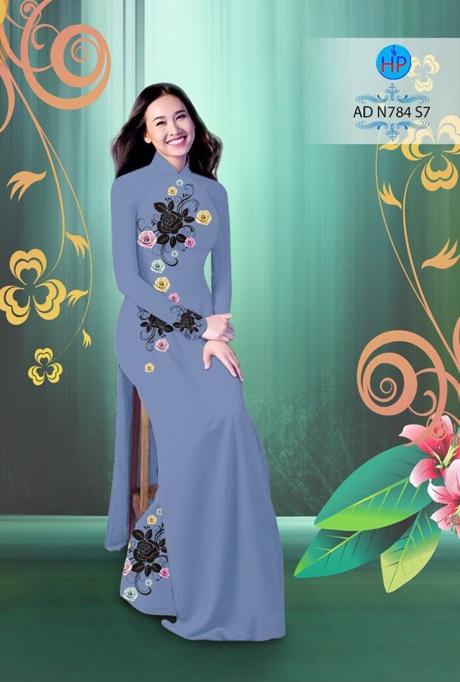 Vải áo dài hoa hồng AD N784 - Ảnh 5