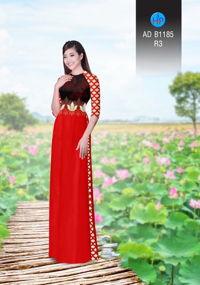 Vải áo dài hoa ngay eo AD B1185 - Ảnh 3