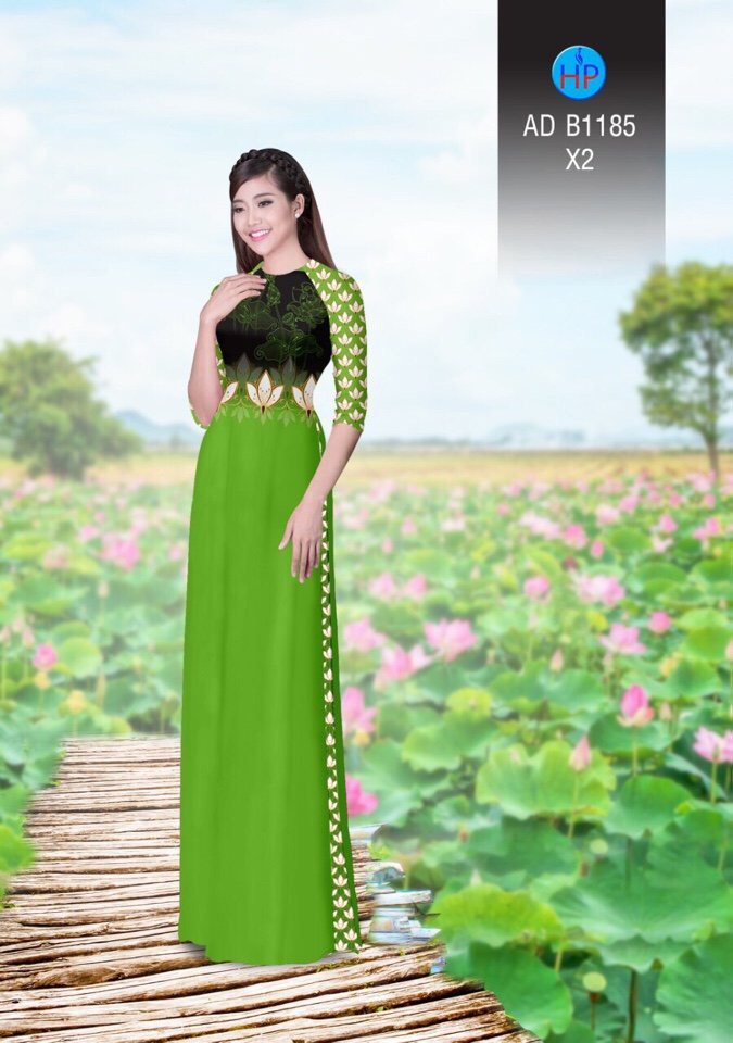 Vải áo dài hoa ngay eo AD B1185 - Ảnh 2