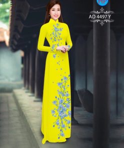 Vải áo dài hoa trên dưới AD 4497