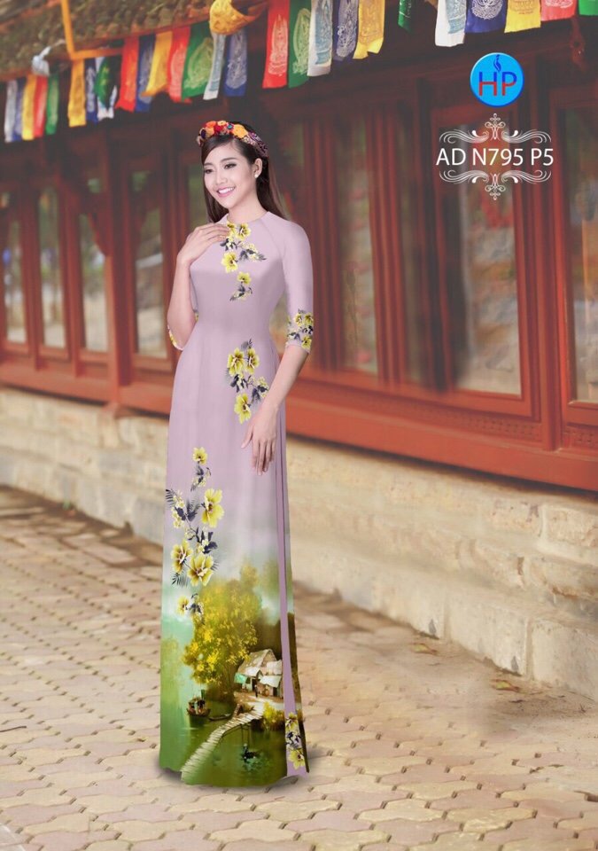 Vải áo dài phong cảnh AD N795 - Ảnh 19