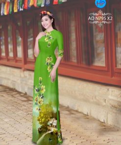 Vải áo dài phong cảnh AD N795