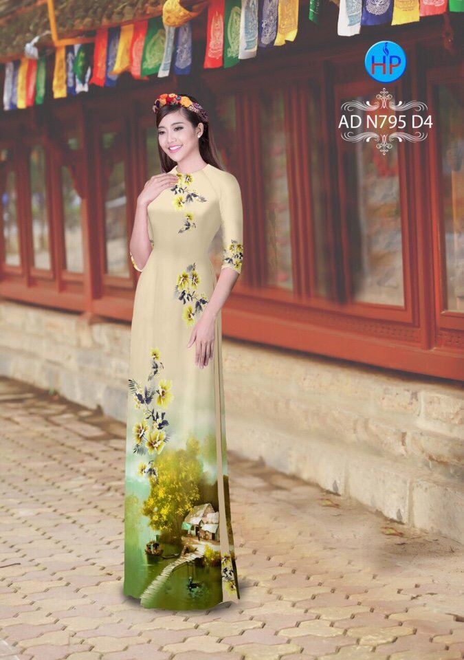 Vải áo dài phong cảnh AD N795 - Ảnh 15
