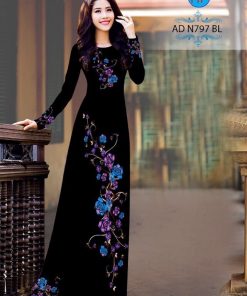 Vải áo dài hoa hồng AD N797