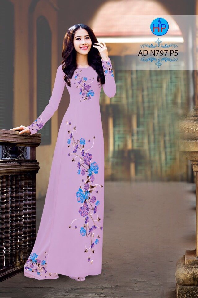 Vải áo dài hoa hồng AD N797 - Ảnh 11
