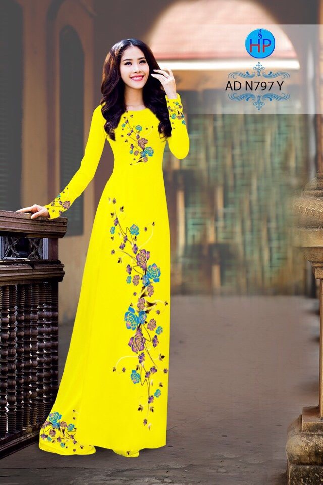 Vải áo dài hoa hồng AD N797 - Ảnh 5