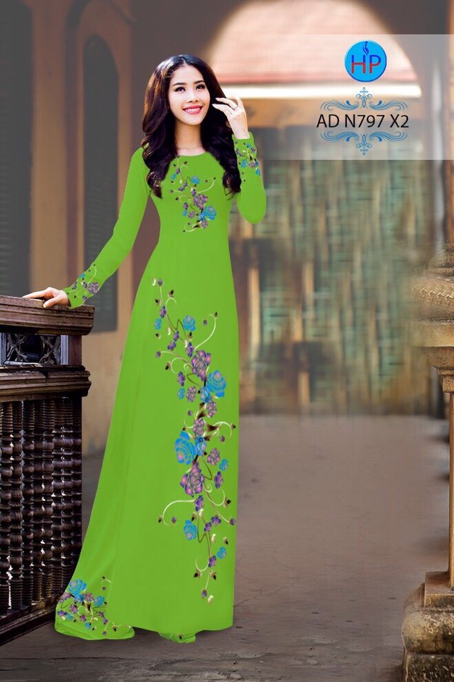 Vải áo dài hoa hồng AD N797 - Ảnh 2