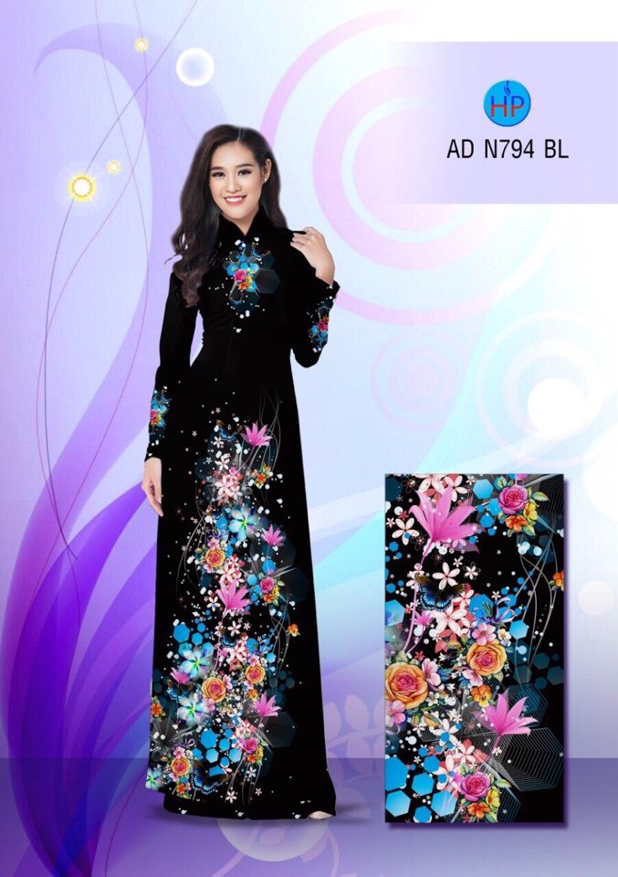 Vải áo dài hoa và bướm AD N794 - Ảnh 19