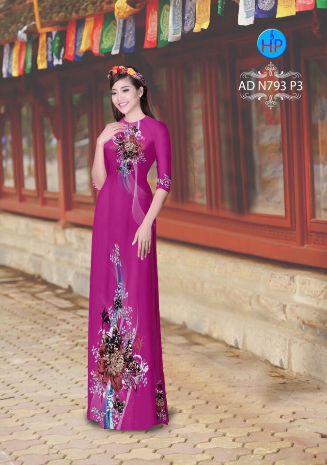 Vải áo dài hoa và bướm AD N793 - Ảnh 17