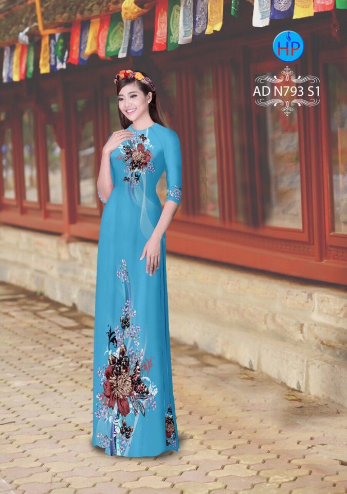 Vải áo dài hoa và bướm AD N793 - Ảnh 16