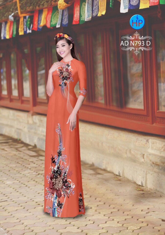 Vải áo dài hoa và bướm AD N793 - Ảnh 14