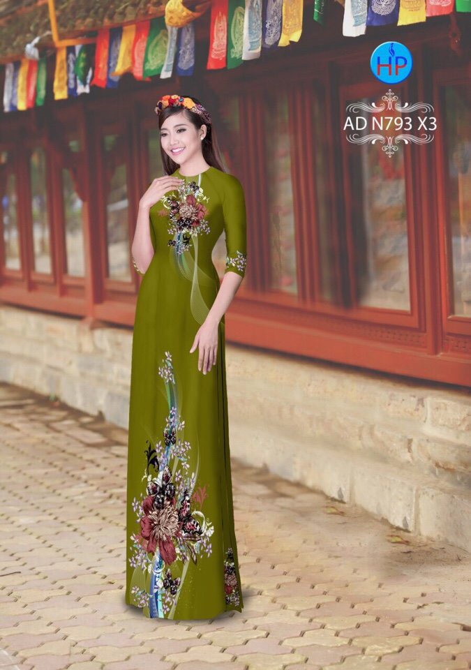 Vải áo dài hoa và bướm AD N793 - Ảnh 13