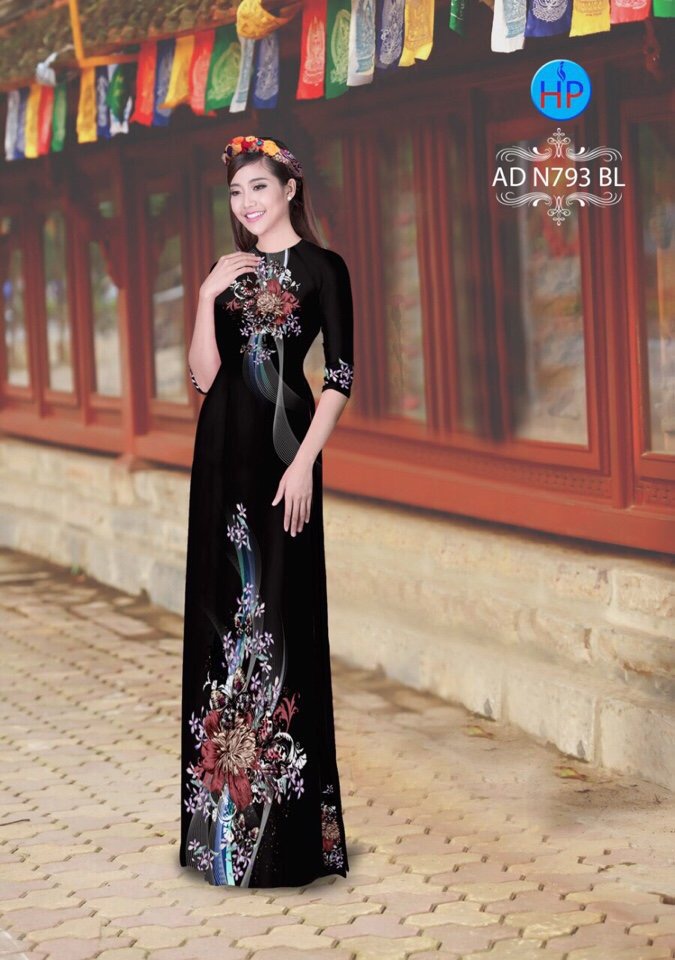 Vải áo dài hoa và bướm AD N793 - Ảnh 12