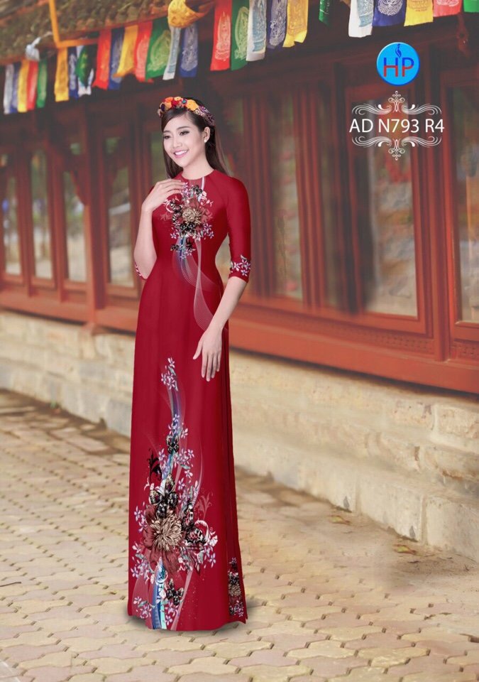 Vải áo dài hoa và bướm AD N793 - Ảnh 11