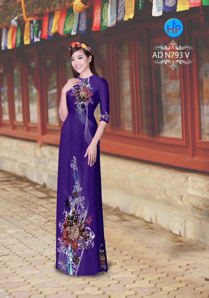 Vải áo dài hoa và bướm AD N793 - Ảnh 10