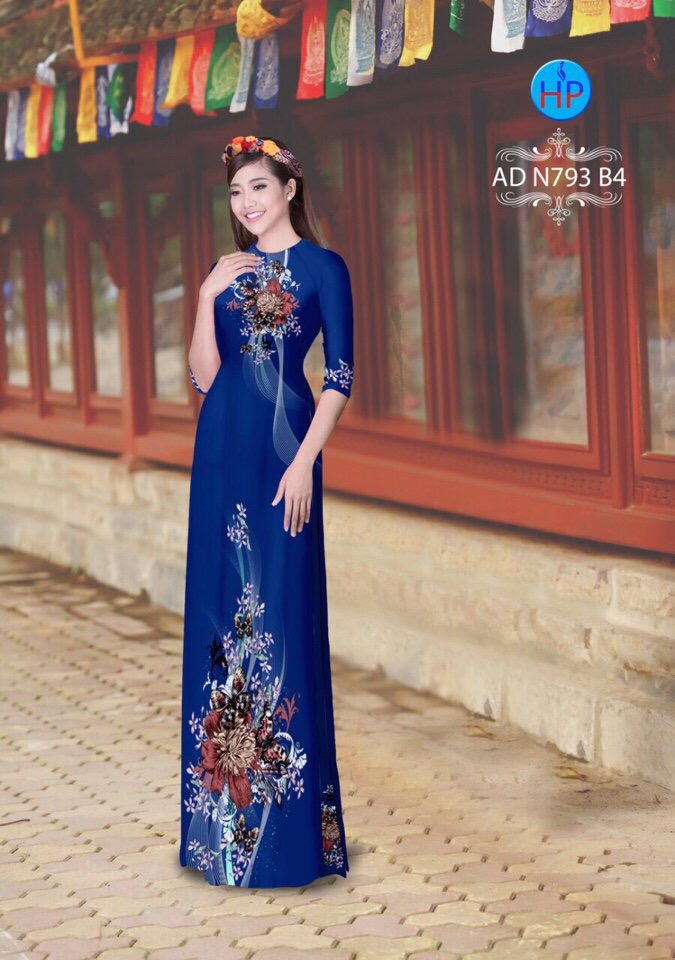 Vải áo dài hoa và bướm AD N793 - Ảnh 7