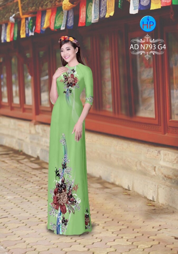 Vải áo dài hoa và bướm AD N793 - Ảnh 5