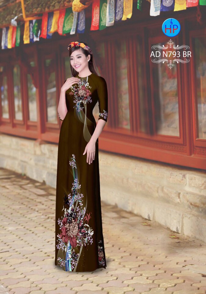 Vải áo dài hoa và bướm AD N793 - Ảnh 4