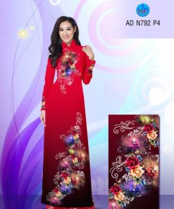 Vải áo dài hoa hồng AD N792