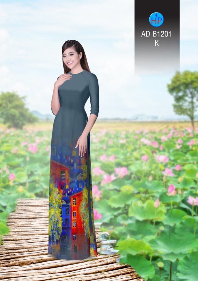 Vải áo dài phong cảnh AD B1201 - Ảnh 14