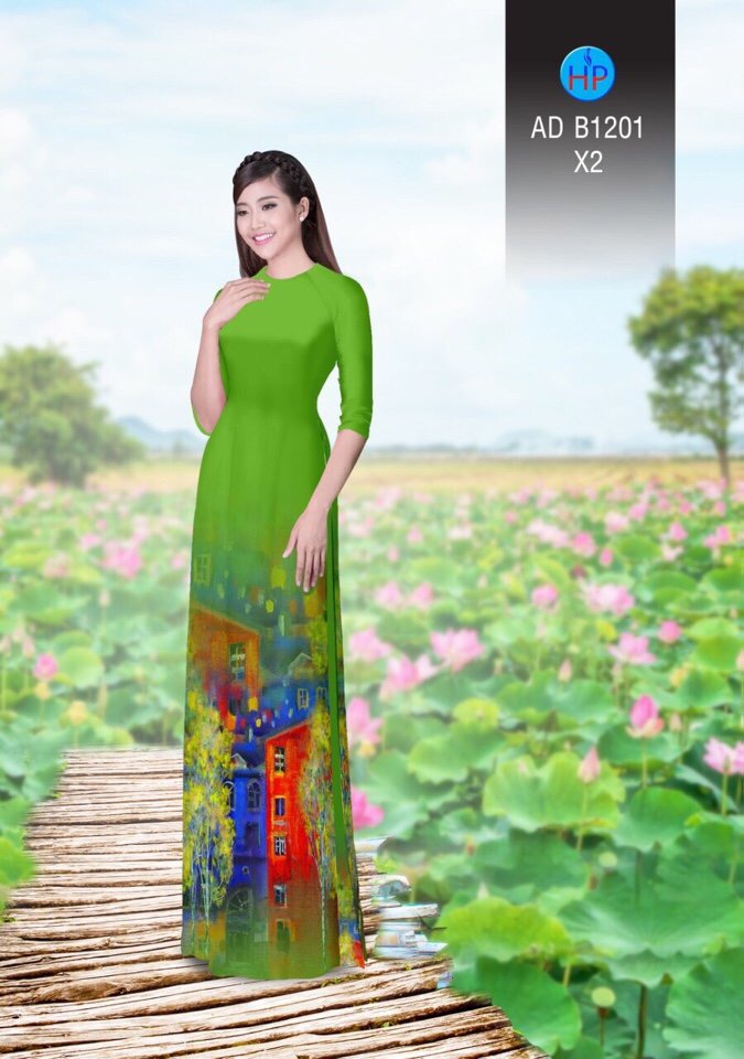 Vải áo dài phong cảnh AD B1201 - Ảnh 11