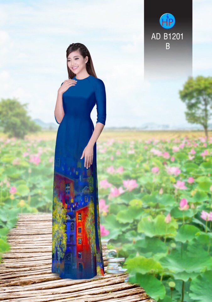 Vải áo dài phong cảnh AD B1201 - Ảnh 10
