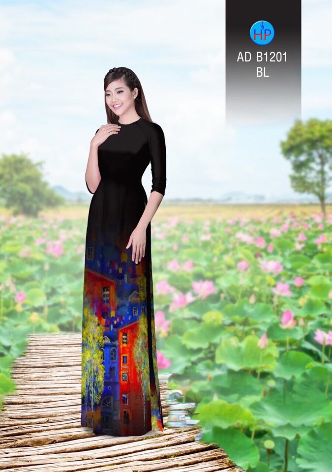 Vải áo dài phong cảnh AD B1201 - Ảnh 9