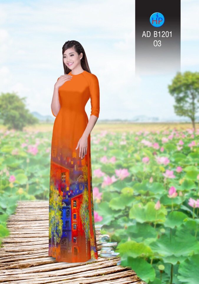 Vải áo dài phong cảnh AD B1201 - Ảnh 7