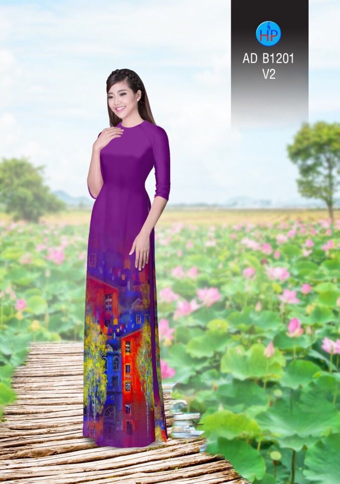 Vải áo dài phong cảnh AD B1201 - Ảnh 6