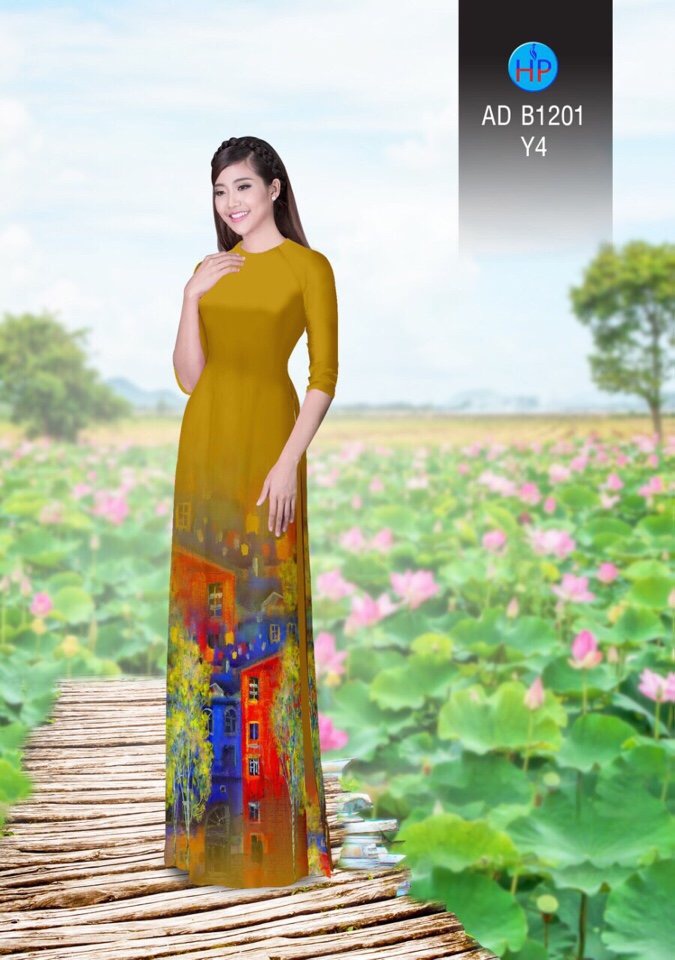 Vải áo dài phong cảnh AD B1201 - Ảnh 5