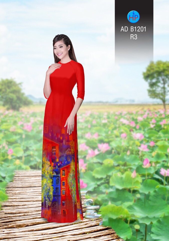 Vải áo dài phong cảnh AD B1201 - Ảnh 4
