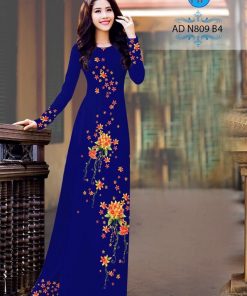 Vải áo dài hoa 3d AD N809