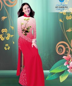 Vải áo dài hoa sen AD N808