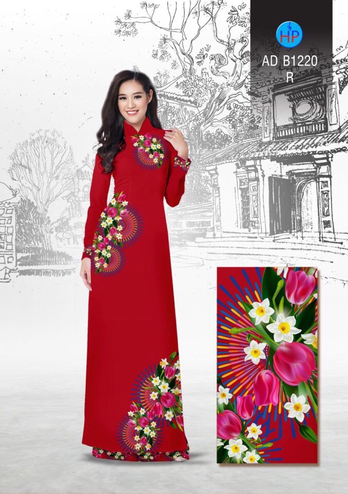 Vải áo dài hoa tulip AD B1220 - Ảnh 16