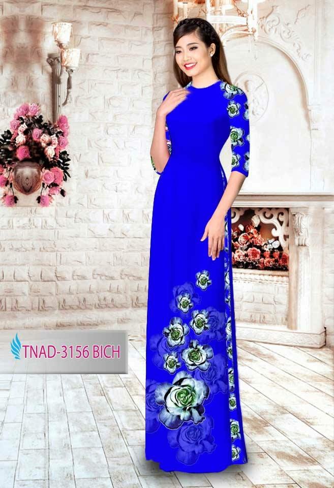Vải áo dài Hoa hồng TNAD-3156 - Ảnh 11