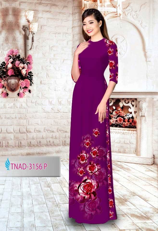 Vải áo dài Hoa hồng TNAD-3156 - Ảnh 5