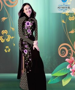 Vải áo dài hoa 3d AD N814